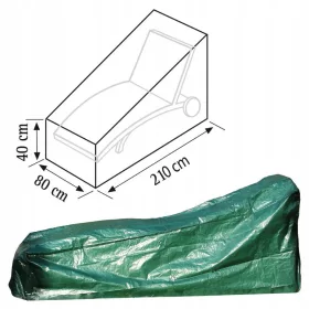   Husă de Protecție pentru Șezlong de Grădină, Culoare Verde, Material Polietilenă