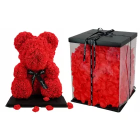   Urs de Pluș XXL Decorativ cu 600 de Trandafiri - Cadou Premium