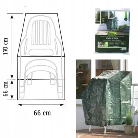   Husă pentru Stivă de 6 Scaune de Grădină, Verde, Rezistentă la Intemperii
