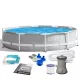  Piscina rotunda de gradina pe cadru Pompa Furtunuri filtrante 305x76cm 26702