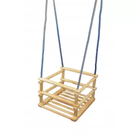    Leagăn din lemn PENTRU COPII CU GRAPETE cu frânghii reglabile