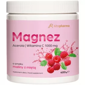   Supliment Magneziu cu Aromă de Zmeură-Mentă și Acerola, 400g - Fără Substanțe Nocive