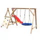  LOC DE JOOCĂ DIN LEMN PENTRU Grădină HAPPY PLAYGROUND DUO 2X LEAGAN LEMN GRUP