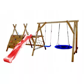    LOC DE JOOCĂ DIN LEMN PENTRU Grădină HAPPY PLAYLOUND LARGO-JUMBO LEMN GRUP NOU
