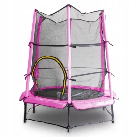    Trambulina pentru copii 140cm roz pentru casa si gradina set complet cu husa