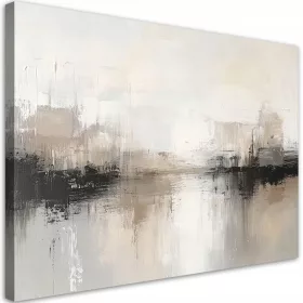   Tablou Modern pe Pânză, Abstracție Gri-Bej 60x40, Ideal pentru Orice Interior