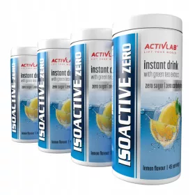   Băutură Izotonică ISOACTIVE ZERO, Fără Calorii sau Zahăr, Aromă de Lămâie - Pachet 4 x 225g