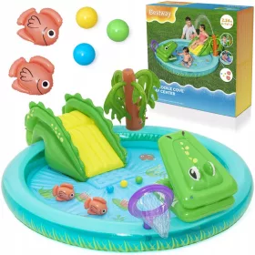    Loc de joacă gonflabil Bestway CROCODIL Tobogan + Sprinkler + Mingi 53166