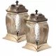Set 2 Lumânări Comemorative Elegante Aurii, Model Premium cu Trandafir pentru Mormânt