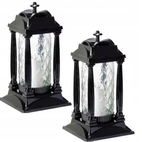   Znicsz Decorativ Negru Premium cu Sticlă pentru Mormânt – Eleganță și Durabilitate