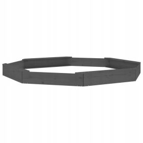    vidaXL Cutie de nisip cu scaune din lemn de pin octogonal gri