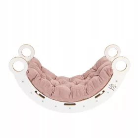  Dream Rocker mare din lemn alb cu pernă roz