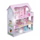  CASA DE PAPUSI DIN LEMN VILA MARE 70CM ROZ cu mobilier si echipamente