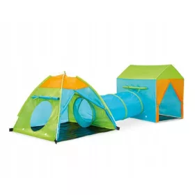    CORT PENTRU COPII 3in1 + TUNEL + CASA SET DE JOCATURI DE GRADINA