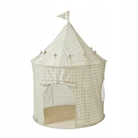  3 Sprouts Cort pentru copii reciclat Gingham Beige