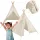  Cort Tipi Wigwam Casa Copiilor Indiani 135cm Lenjerie + Fereastra Lemn Ecru