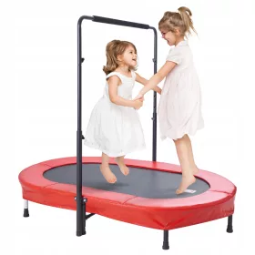    Trambulina 143.5CM Sarcina 100KG Inaltime Reglabila Rosie Pentru Copii