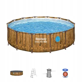    PISCINA BESTWAY CADRU MARE 14FT 427X107CM STEEL PRO MAX SCARA POMPA