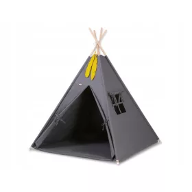    Cort TIPI pentru copii + saltea + pandantive cu pene - antracit