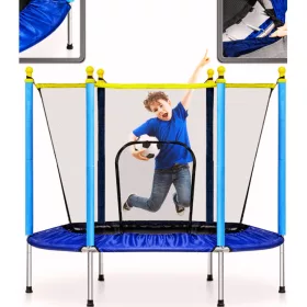    Trambulina de gradina pentru copii Grajd mare pentru casa cu plasa 140x122cm