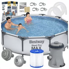  Piscina Bestway cu cadru rotund 305 x 305 cm 56408 + pompa