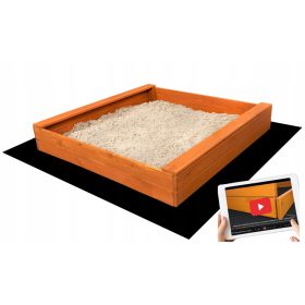    Cutie de nisip din lemn impregnat cu bănci 120 cm găuri de montare