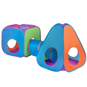  CORT COPII BABY MIX 3IN1 CU TUNEL PORTOCALIU ALBASTRU