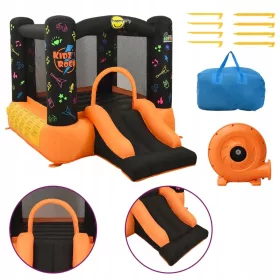    Trambulina gonflabila Happy Hop cu tobogan, 210x280x170 cm, PVC