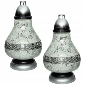   Lampioane de Lux Premium cu Design Vitraliu și Suport Inclus, Set de 2