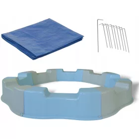    CUTIȚĂ DE NIsip PLIATĂ PENTRU COPII PLASTIC CULOARE GRI-ALBASTRU PASTEL