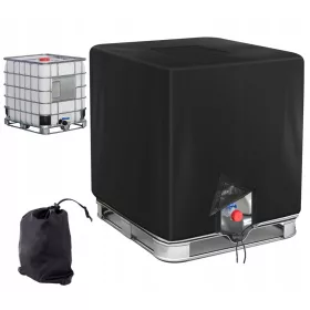   Husă de Protecție pentru Rezervor IBC 1000L, Negru, Impermeabilă și Rezistentă la UV
