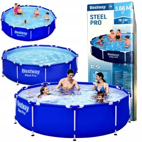    BESTWAY 366x76 GARDEN STEEL PRO PISCINA CADRU ROTUND CU CADRU