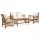 Set de Mobilier pentru Grădină din Lemn de Acacia cu 4 Piese şi Pernuţe