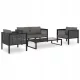 Set Relaxare pentru Grădină 5 Piese, Rattan PE cu Podușci