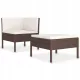 Set de Relaxare pentru Grădină, 2 Piese, din Rattan PE, cu Pernuțe, Culoare Maro