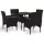 Set Mobilier de Gradină din Poliratan Negru și Acacia, 5 Piese