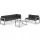 Set de Mobilier de Grădină din Aluminiu Negru - 3 Piese