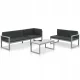 Set de Mobilier de Grădină din Aluminiu Negru - 3 Piese