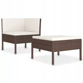   Set de Mobilier pentru Grădină din Rattan PE Gri cu Pernuțe, Design Modular