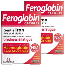   Supliment Feroglobin cu Fier, Vitaminele B12 şi Acid Folic – 60 Capsule pentru Anemie