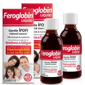   Feroglobin Lichid - Supliment pentru Vitalitate cu Fier, Vitaminele B6, B12 și Acid Folic, 200 ml