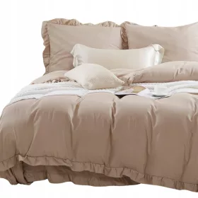   Set Lenjerie de Pat cu Volane Designers - Microfibră 220x200 cm + 2 Fețe de Pernă 70x80 cm