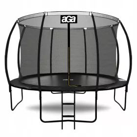    Trambulina Aga SPORT EXCLUSIVE 366 cm neagra + plasa de siguranta + scara
