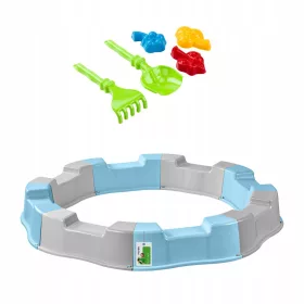 Cutie de nisip pliabila GRI-ALBASTRU + Set Accesorii