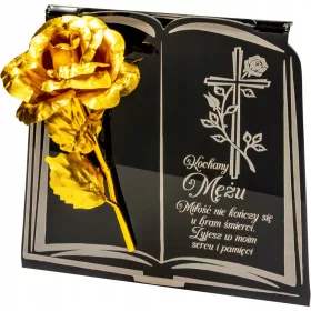   Lumânare Comemorativă cu Roză Eternă și Suport Gravat pentru Mormânt