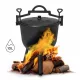  Oală în picioare din fontă Oală de vânătoare Grătar pentru foc de tabără 10L