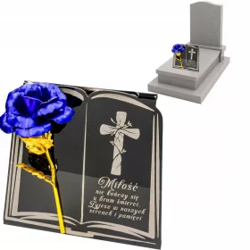   Postament Personalizat cu Trandafir Metalic Etern pentru Mormânt