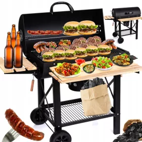    GRATAR CARBUNE DE GRADINA CU CAPAC INCHIS MASA PORTABLE BARREL BBQ PRO