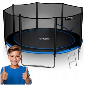    Trambulina de gradina 12ft/374cm cu plasa de exterior si scara Neo-Sport