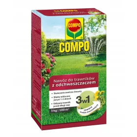    Îngrășământ COMPO 3în1 pentru gazon cu buruieni 3kg - iarbă groasă și sănătoasă